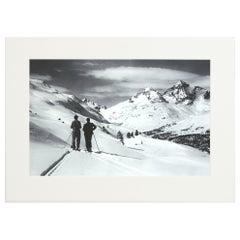 Antique Alpine Ski Photograph, 'Panoramic View', Taken from Original 1930s Photograph