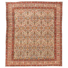 Late 19th Century, Agra Rug from Indian, with Orange and Lands Colors