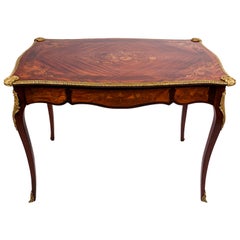 19th Century Louis XV French Inlaid Bureau Plat 'Writing Desk'