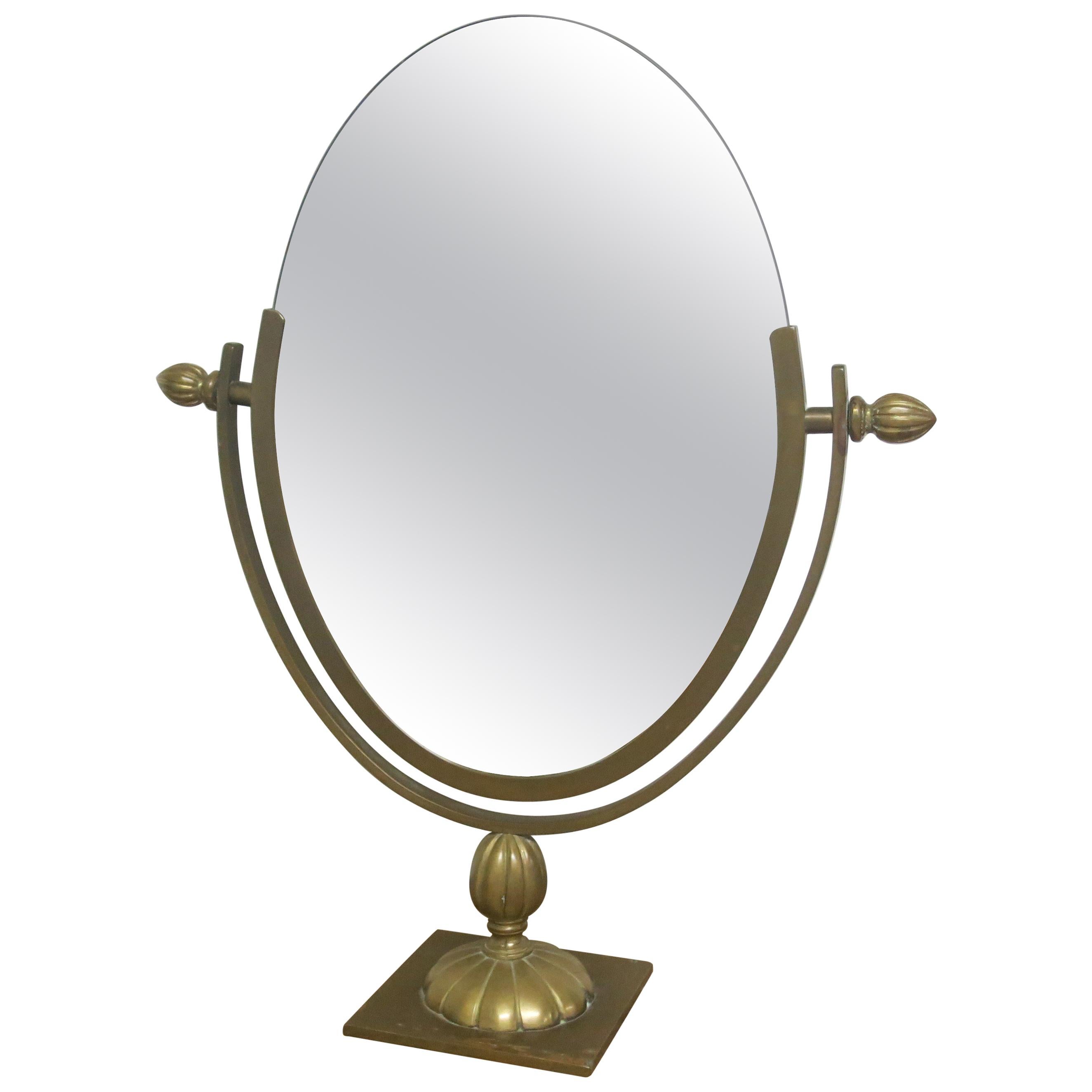 Charles Hollis Jones Brass Mirror For Sale