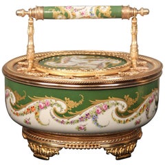 Beautiful 19th Century Gilt Bronze-Mounted Sèvres Style Porcelain Candy Dish