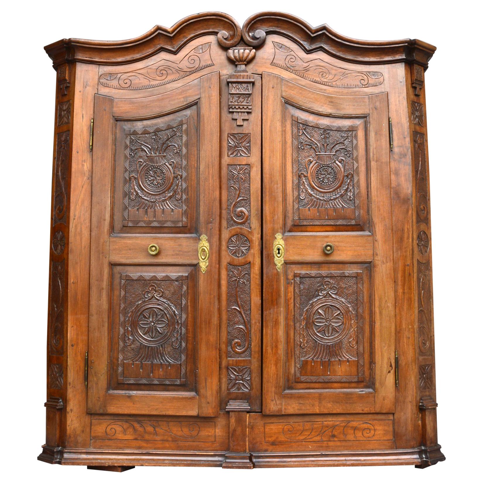 Cabinet from Salem, Lake Constance Area, Germany "Bodenseeschrank", Dated 1791