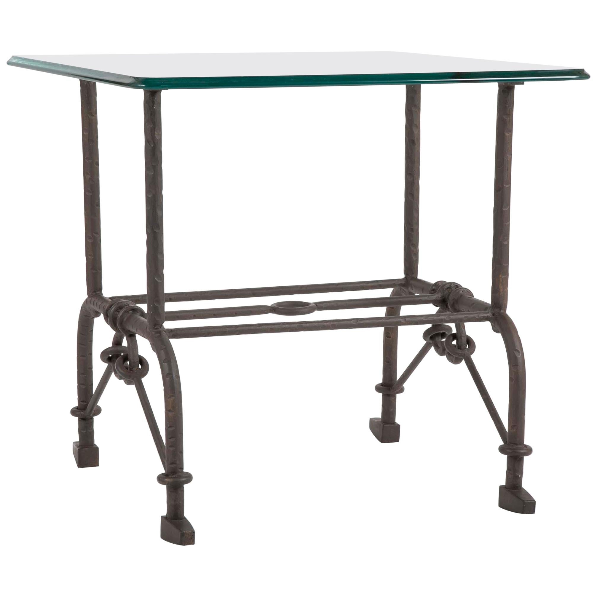 Patinated Steel Side Table in the Style of Giacometti