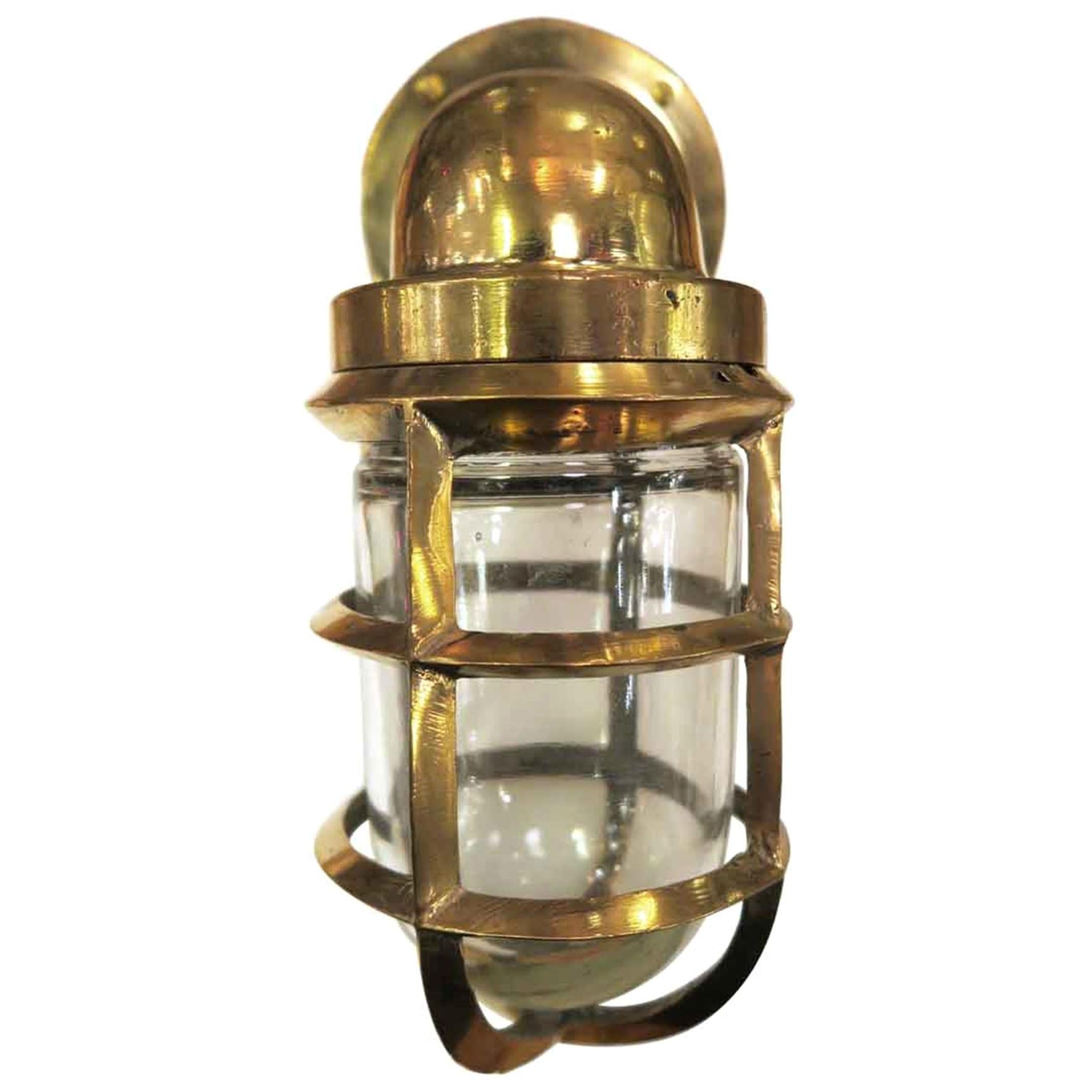 Heavy Duty Polished Industrial Brass Nautical Ship Light Sconce