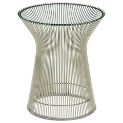 Warren Platner Modern Steel and Glass American Auxiliary Table 
