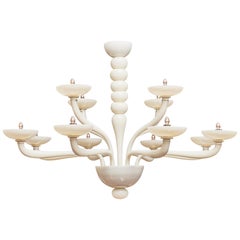 Murano Glass Ivory Chandelier