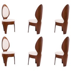 Henry Glass Walnut 'Spoon' Dining Chairs