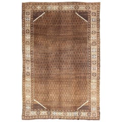 Türkischer Vintage-Teppich mit modernem Design in braunen Tönen, Vintage