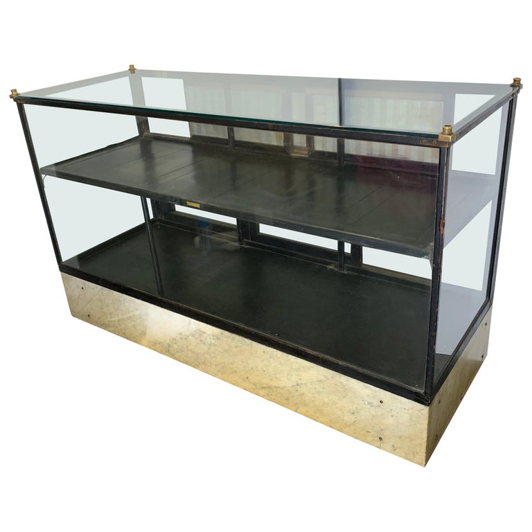 Early 20th Century Display Case Vitrine with Marble Base, American Show