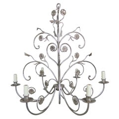 Six-Light French Silver Gilt Rococo Style Chandelier