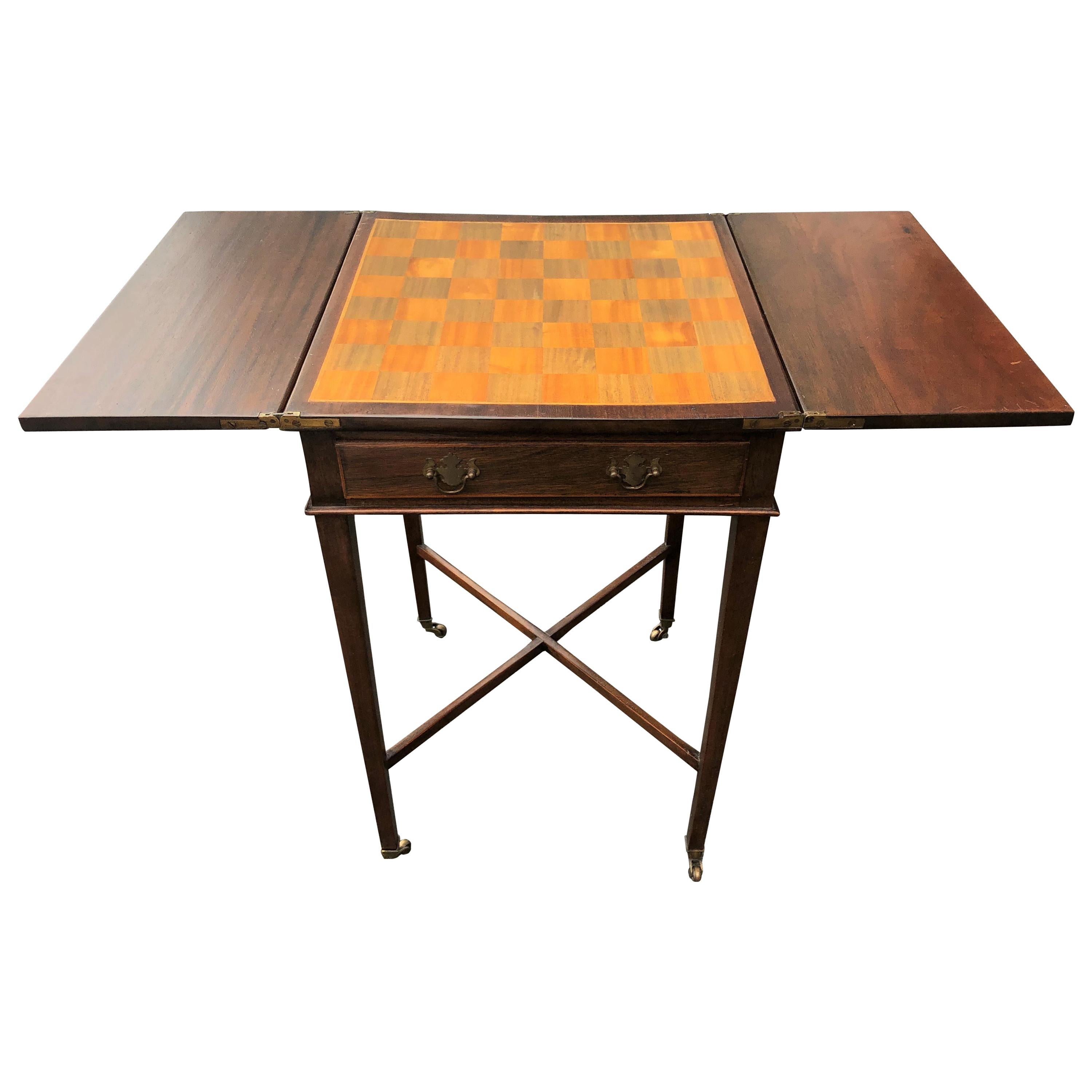 Small Drop Leaf Game, Occasional Side Table, circa 1920 For Sale