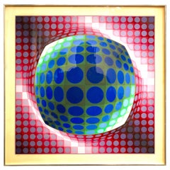 Victor Vasarely Op-Art Litho Signed and Numbered 128/250 Vega Series