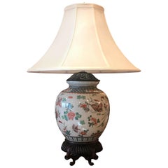 Lampe ancienne en porcelaine chinoise du 19ème siècle