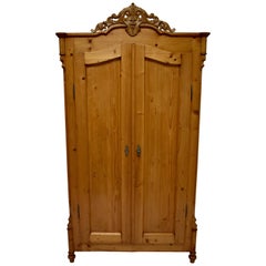 Antique Pine Louis-Philippe Style Two-Door Armoire