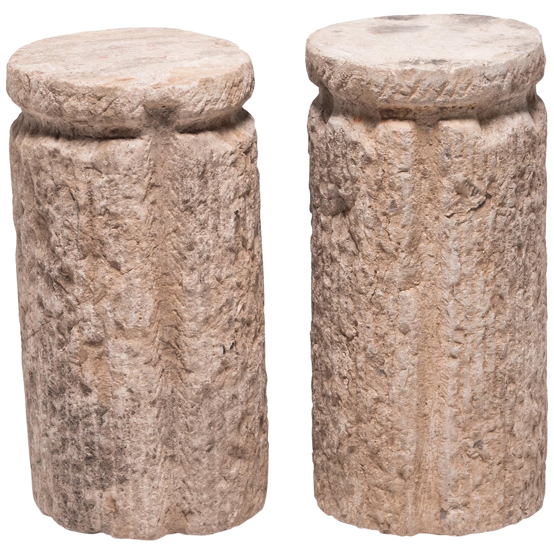 Pair of Early 20th Century Cinched Chinese Mill Stones