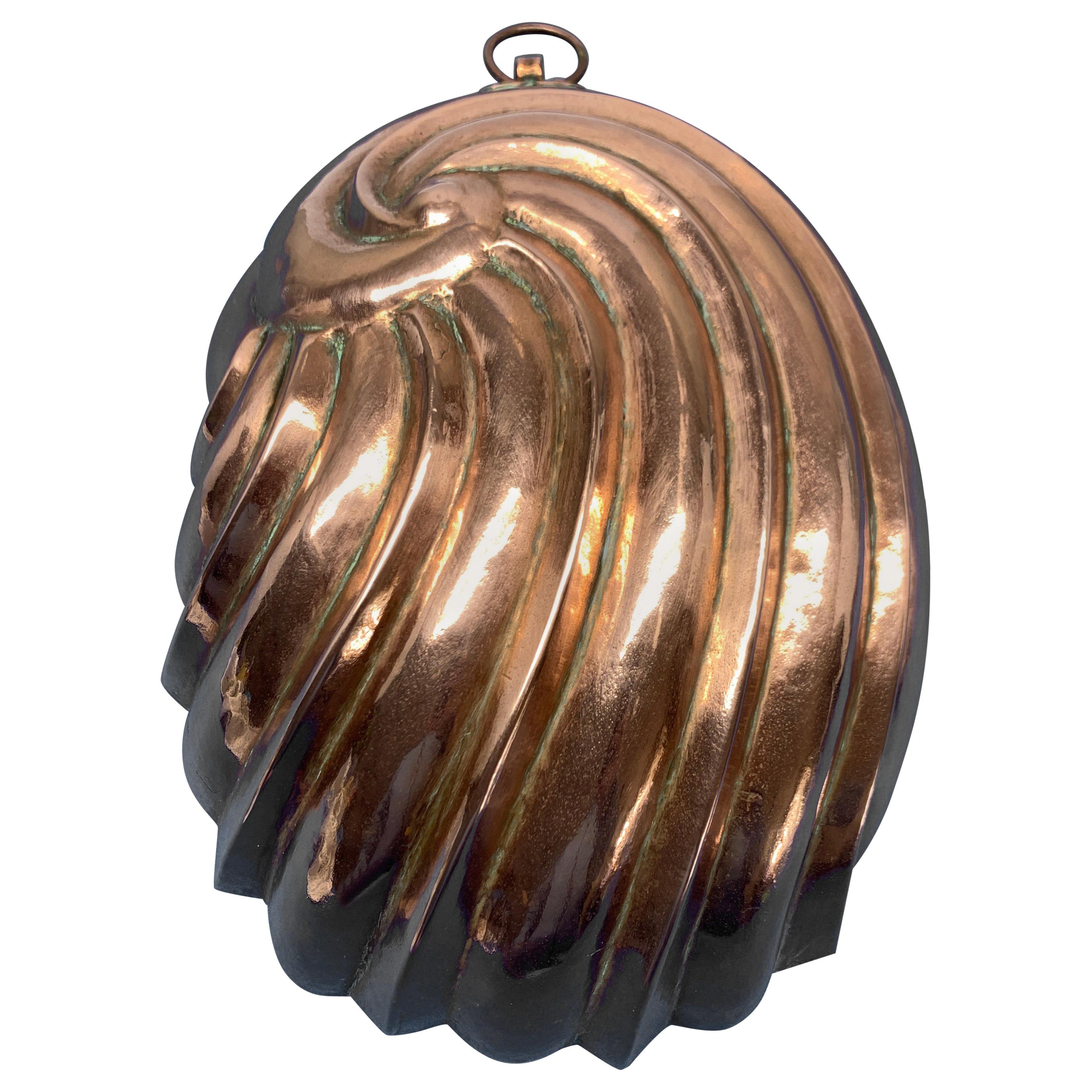 Danish Early 19th Century Copper Form or Dish in the Shape of a Conch