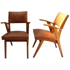 Pair of French 1950s Bridge Armchairs