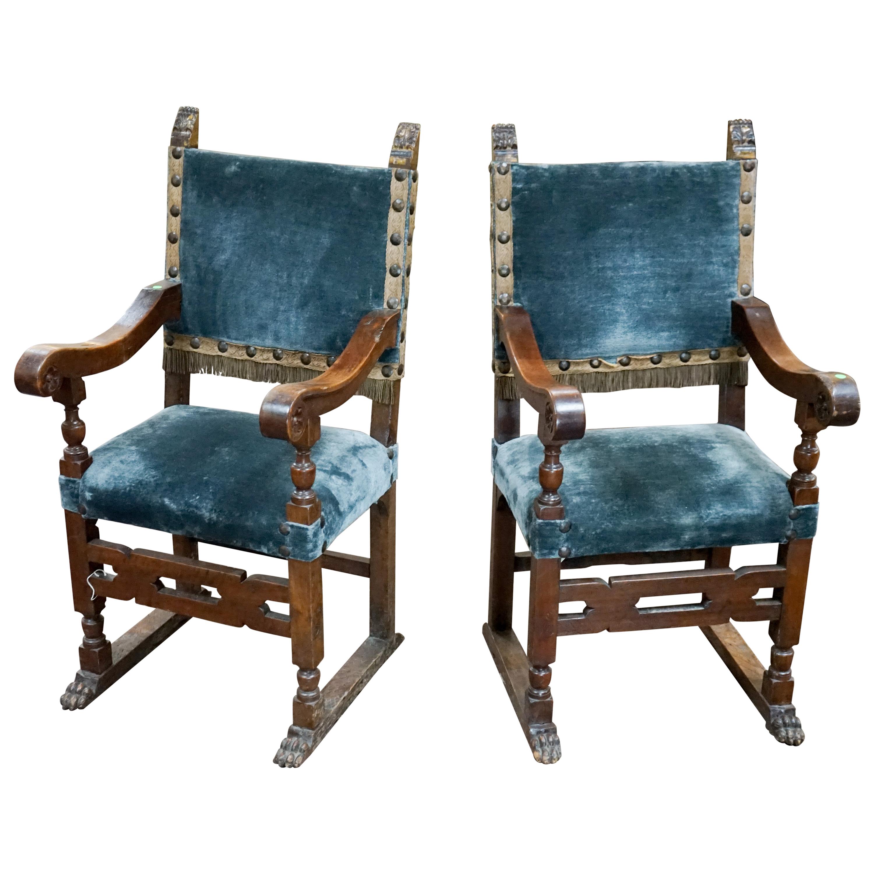 Pair of Italian Throne Chairs