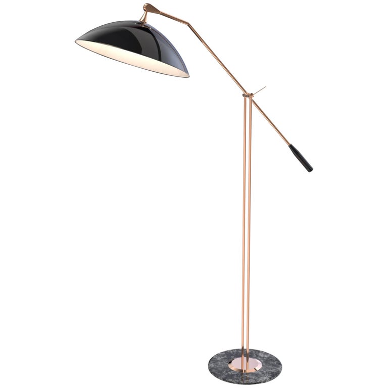 Delightfull Armstrong Floor Lamp In Copper With Black Shade For Delightfull Armstrong Floor Lamp In Copper With Black Shade For