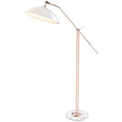 Armstrong Floor Lamp in Copper with White Shade