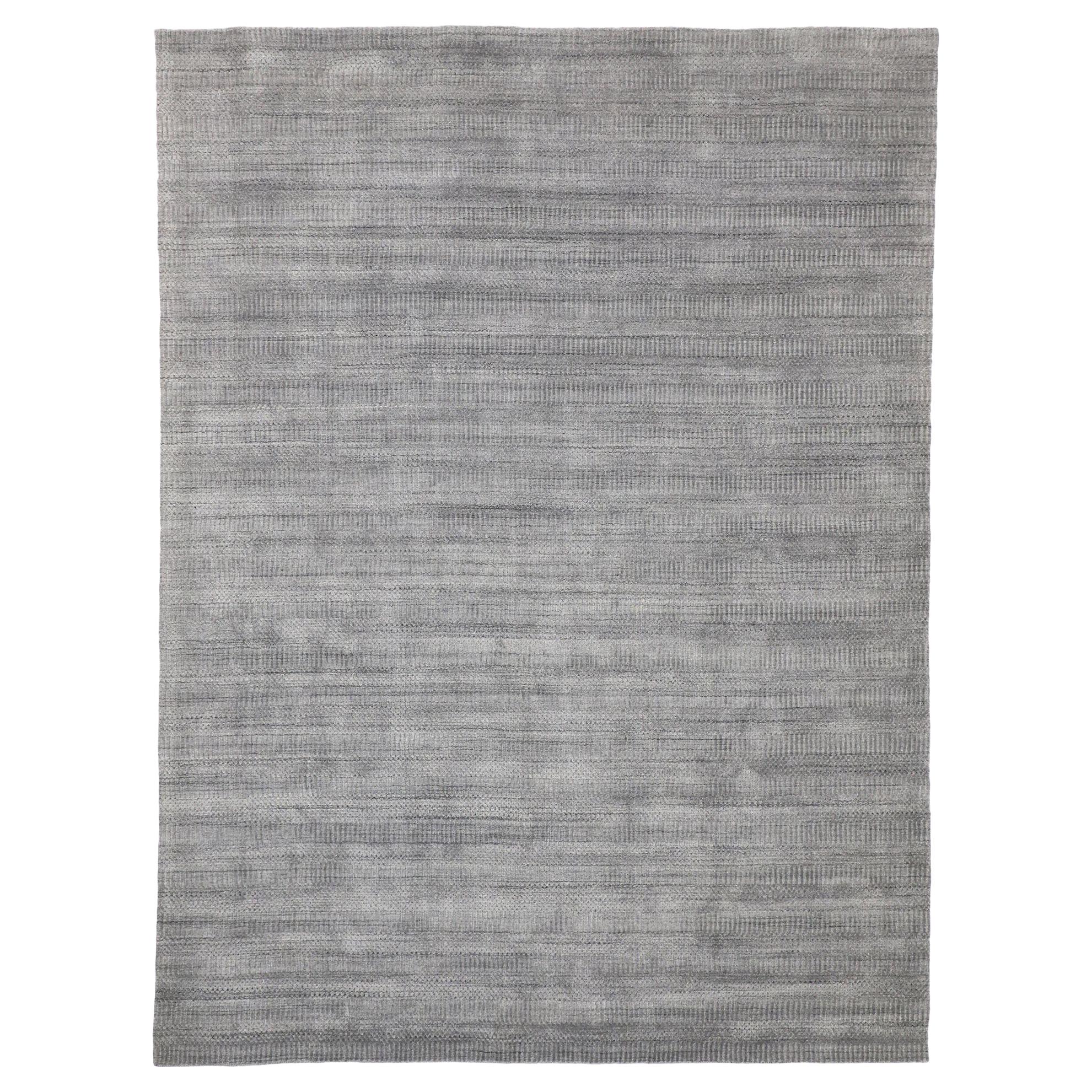 New Transitional Gray Area Rug with Modern Scandinavian Danish Style