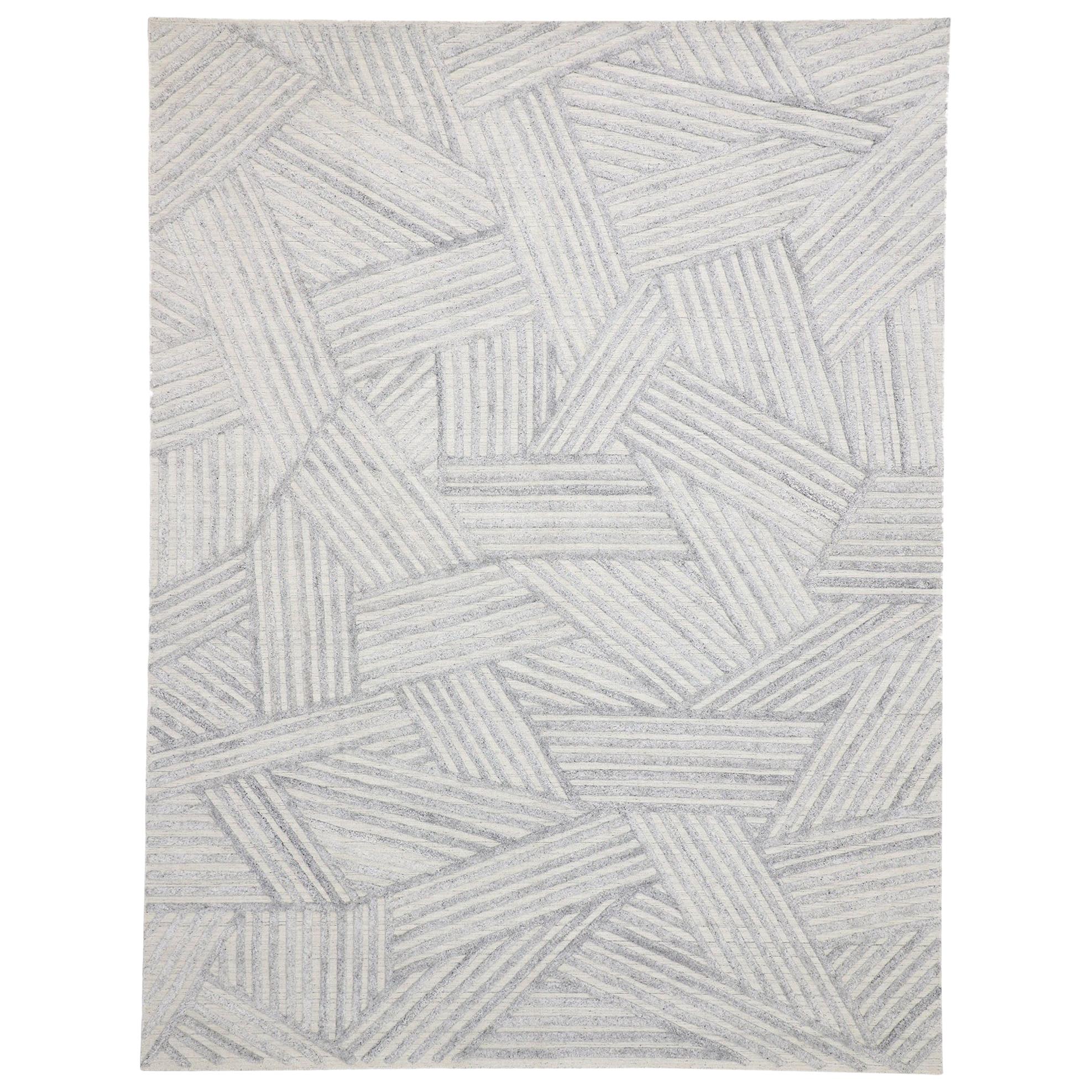 Contemporary Area Rug with Bauhaus Style, Texture Area Rug