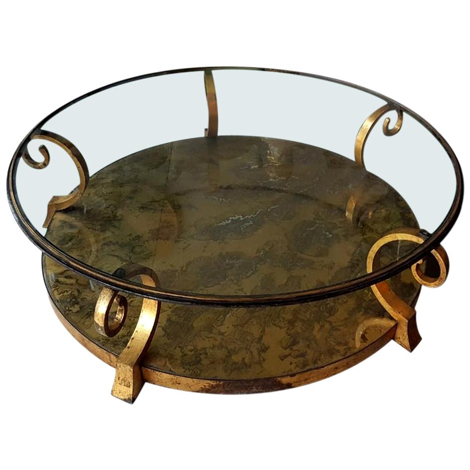 Arturo Pani Mexican Midcentury Bronze and Glass Coffee Table