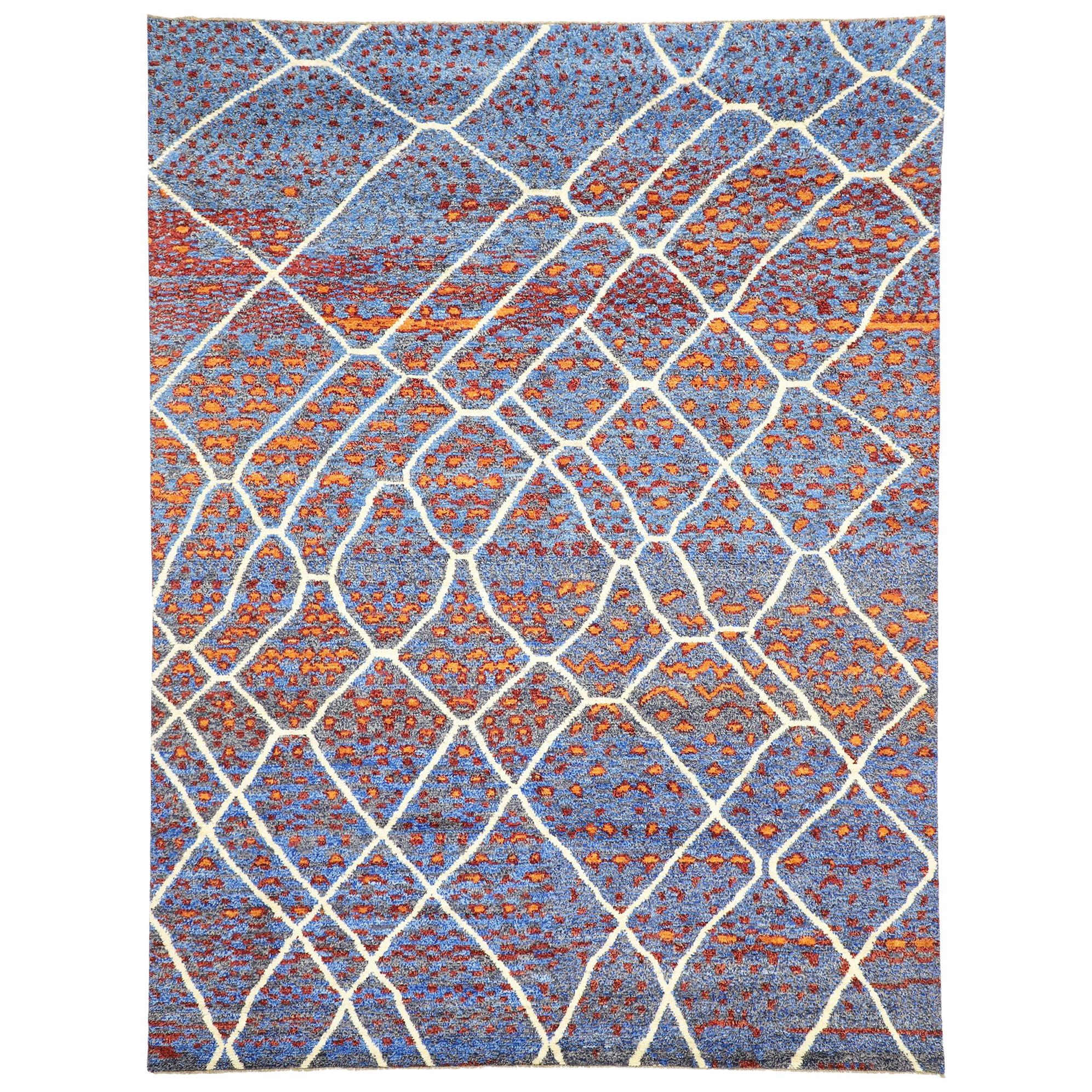 New Contemporary Moroccan Area Rug with Postmodern Style