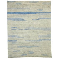 New Contemporary Moroccan Rug with Relaxed Coastal Beach Vibes and Modern Style