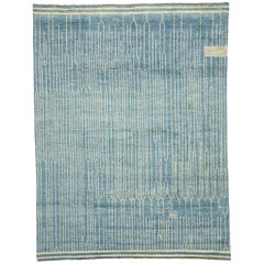New Contemporary Beach Hygge Moroccan Rug with Modern Cape Cod Style