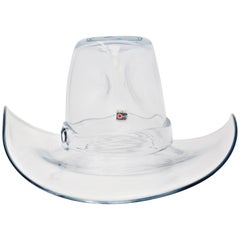 Vintage Blenko Glass Cowboy Hat Sculpture Bowl