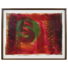 Hand Colored Intaglio Print by Howard Hodgkin Titled "Red Listening Ear"