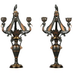 Pair of Neo-Egyptian Candelabras Attributed to G. Servant, France, Circa 1870