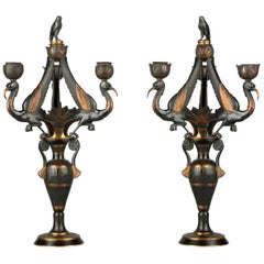 Pair of Neo-Egyptian Candelabras Attributed to G. Servant, France, Circa 1870