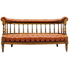 Chesterfield Vintage Chippendale English Sofa Leather Antique Couch