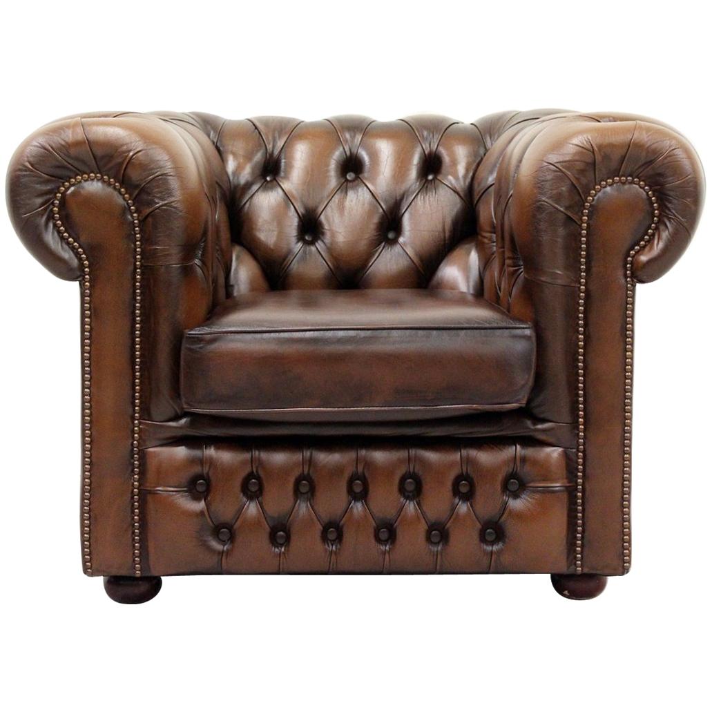 Chesterfield Chippendale Armchair Club Chair Leather Antique Leather For Sale