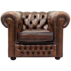 Chesterfield Chippendale Armchair Club Chair Leather Antique Leather