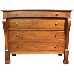 19th Century Italian Empire Walnut Commode or Chest of Drawers