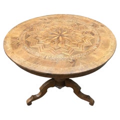 Antique Mid-19th Century Italian Marquetry Circular Centre Table from Rolo
