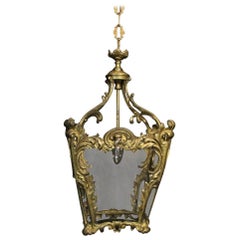 French 19th Century Gilded Rococo Single Light Hall Lantern
