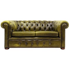 Chesterfield English Sofa Leather Antique Vintage Couch Chippendale