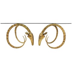 Alain Chervet Hollywood Regency Carved Solid Bronze French Sculptural Table