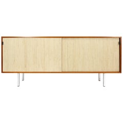 Florence Knoll Sideboard for Knoll International 1950s, Walnut and Seagrass