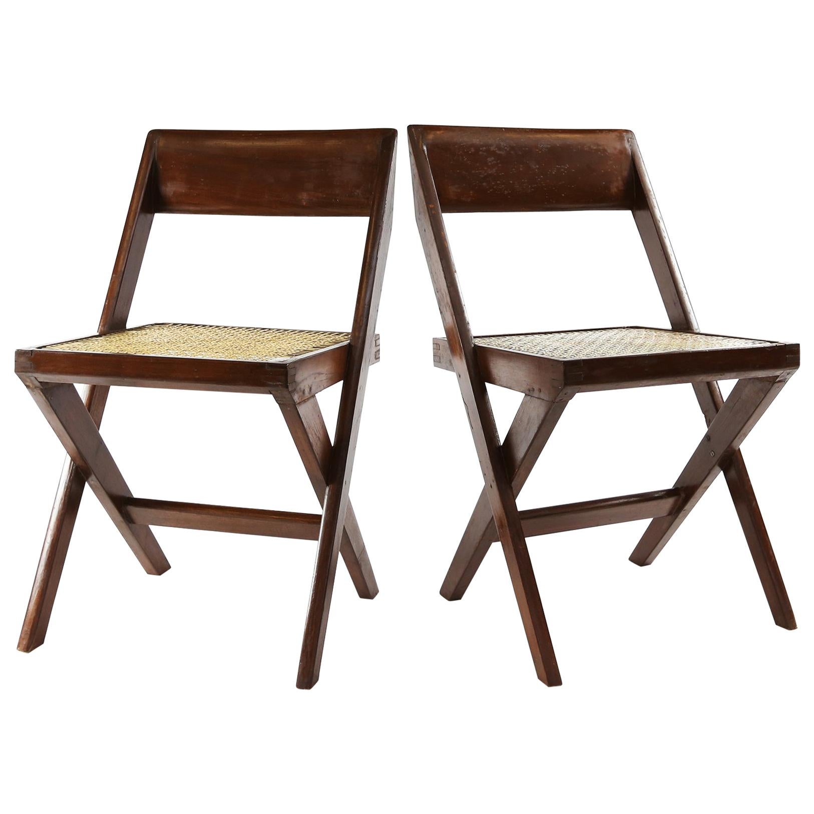 Pierre Jeanneret Library Chairs from Chandigarh, 1960s For Sale