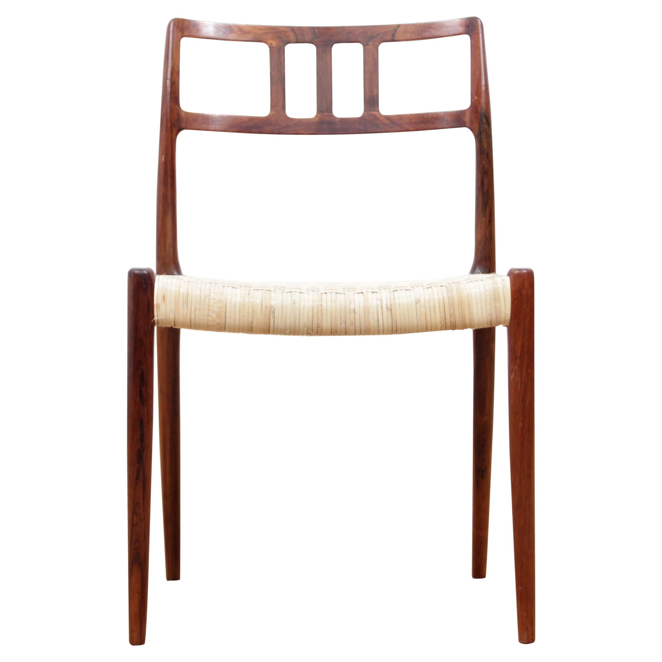 Mid-Century Modern Scandinavian Set of 6 Chairs by Niel Møller in Rosewood