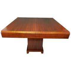 Early 19th Century Mahogany Art Deco Dining Table with a Inlaid Column Base