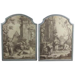 Pair of French Grisaille ‘Papiers Peints’ Panels