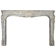 18th Century Fine European Vintage Marble Hard Stone Antique Fireplace Mantel