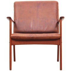Mid-Century Modern Danish Pair of Lounge Chairs in Teak Model PJ 112