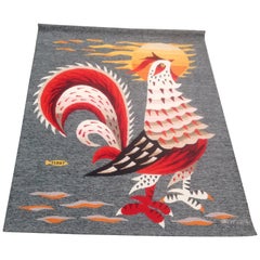 "Le coq au soleil" by Michèle Ray, signed and numbered tapestry